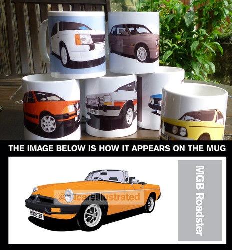 Mgb roadster auto kunst tasse - roadster,